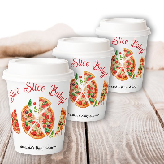 Modern Italiaans Baby shower voor Slice Slice Slic Papieren Bekers