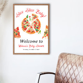Modern Italiaans Baby shower voor Slice Slice Slic Perfect Poster
