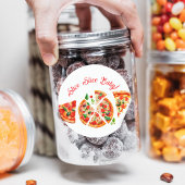 Modern Italiaans Baby shower voor Slice Slice Slic Ronde Sticker