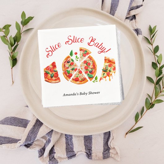 Modern Italiaans Baby shower voor Slice Slice Slic Servet