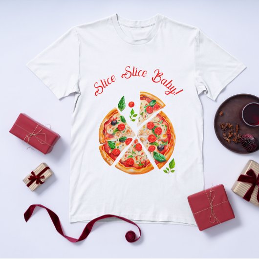Modern Italiaans Baby shower voor Slice Slice Slic T-shirt