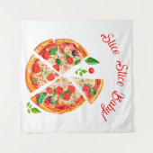 Modern Italiaans Baby shower voor Slice Slice Slic Wandkleed (Voorkant (horizontaal))