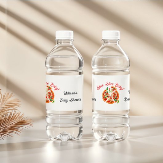 Modern Italiaans Baby shower voor Slice Slice Slic Waterfles Etiket