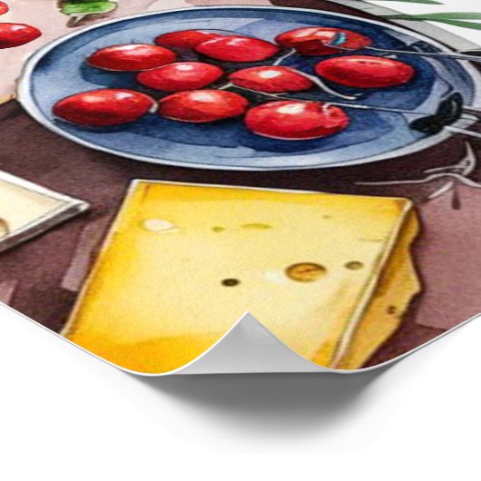 Modern Italiaans Italiaans eten baby shower welkom Poster (Hoek)