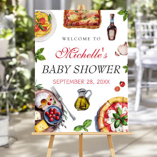 Modern Italiaans Italiaans eten baby shower welkom Poster