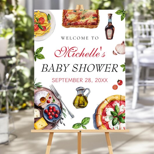 Modern Italiaans Italiaans eten baby shower welkom Poster