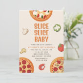 Modern Italiaans Slice Baby Pizza 1e Verjaardag Kaart (Staand voorkant)