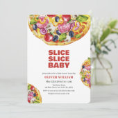 Modern Italiaans Slice Pizza Baby shower Kaart (Staand voorkant)