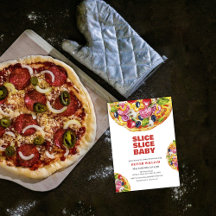 Modern Italiaans Slice Pizza Baby shower