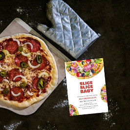 Modern Italiaans Slice Pizza Baby shower Kaart