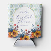 Modern Italiaans Tegels Blauw Bloemenkoeler Blikjeskoeler (Voorkant)