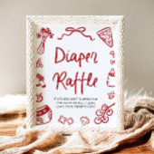 Modern Italian Ciao Baby Baby Shower Diaper Raffle Poster