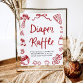 Modern Italian Ciao Baby Baby Shower Diaper Raffle Poster