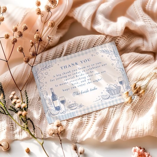 Modern Italian Ciao Miss Bridal Shower Bedankkaart