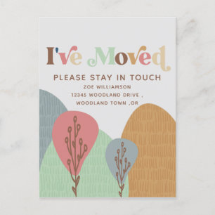 Modern I've Verhuisd Boho Nieuw Adres Verhuizing  Aankondigingskaart