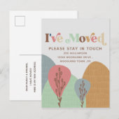 Modern I've Verhuisd Boho Nieuw Adres Verhuizing Aankondigingskaart (Voorkant / Achterkant)