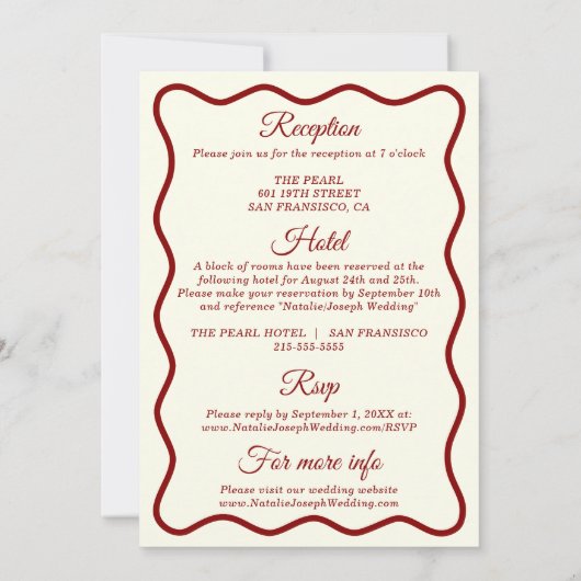 Modern Ivoor Alles In Een Kleurrijke Retro Bruilof Kaart (Achterkant)