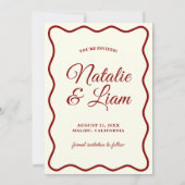 Modern ivoor Bright Funky Bold Retro Bruiloft Save The Date (Achterkant)