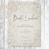 Modern Ivoor Bruids Kant Bruids Luncheon Kaart