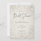 Modern Ivoor Bruids Kant Vrijgezellenfeest Kaart (Voorkant)