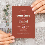 Modern Ivoor Bruin Trendy Mix Match Bruiloft Kaart<br><div class="desc">Modern Ivory Brown Trendy Mix Match Wedding Invitation heeft moderne type paringen in vetgedrukte,  moderne kleuren.</div>