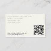 Modern Ivoor Business Professional QR Code Busine Visitekaartje (Achterkant)