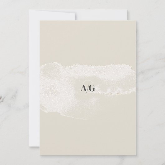 Modern Ivoor Calligrafie Script Foto Save The Date (Achterkant)