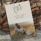 Modern Ivoor Calligrafie Script Foto Save The Date