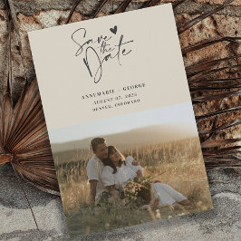 Modern Ivoor Calligrafie Script Foto Save The Date