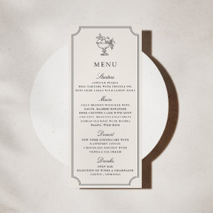 Modern Ivoor Dubbel Kader Elegant Trouwmenu Kaart