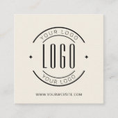 Modern ivoor eenvoudig voeg je logo toe vierkante visitekaartje (Voorkant)