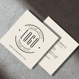Modern ivoor eenvoudig voeg uw logo toe  vierkante visitekaartje
