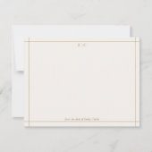 Modern ivoor en kastanje bruin monogram briefkaart (Voorkant)