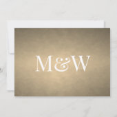 Modern Ivoor Goud Monogram Bruiloft Kaart (Achterkant)