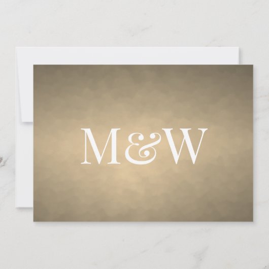 Modern Ivoor Goud Monogram Bruiloft Kaart (Achterkant)