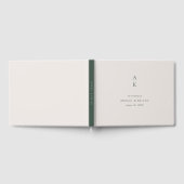 Modern Ivoor Groen Monogram Mix Match Bruiloft Gastenboek (Volledig)