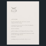 Modern Ivoor Monogrammed Bruiloft Menu<br><div class="desc">Dit is een modern ivoren huwelijksmenu,  dat een vleugje elegantie toevoegt aan uw huwelijksfeestdecor. Alle tekst is bewerkbaar,  klik op 'Personaliseer deze sjabloon'. Overeenkomende items zoals plaatskaarten,  tafelnummers en trouwbordjes zijn ook beschikbaar.</div>