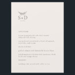 Modern Ivoor Monogrammed Bruiloft Menu<br><div class="desc">Dit is een modern ivoren huwelijksmenu,  dat een vleugje elegantie toevoegt aan uw huwelijksfeestdecor. Alle tekst is bewerkbaar,  klik op 'Personaliseer deze sjabloon'. Overeenkomende items zoals plaatskaarten,  tafelnummers en trouwbordjes zijn ook beschikbaar.</div>