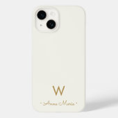 Modern Ivoor Schrift Monogram Case-Mate iPhone Case (Achterkant)