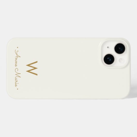 Modern Ivoor Schrift Monogram Case-Mate iPhone Case (Achterkant (horizontaal))