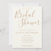 Modern Ivoor Tan Bridal Shower Uitnodiging (Voorkant)