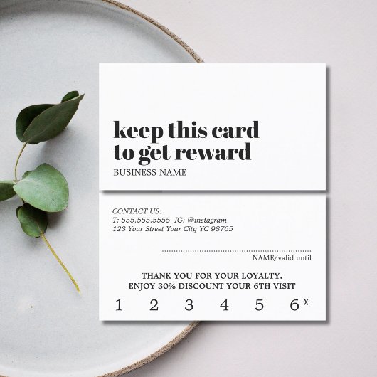 Modern Ivoor Zwart Wit Beauty Bold Salon Klantenkaartje