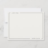 Modern Ivory Black Border Stationery Note Card Kaart (Voorkant)