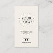 Modern Ivory Business Logo Cadeaubon Visitekaartje (Voorkant)