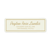Modern ivory Cream Gold Script Etiket (Voorkant)