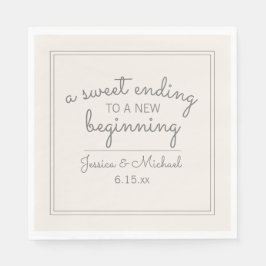 Modern ivory Cream Wedding Sweet Einding New Begin Servet