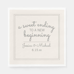 Modern ivory Cream Wedding Sweet Einding New Begin Servet