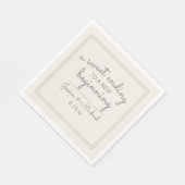 Modern ivory Cream Wedding Sweet Einding New Begin Servet (Hoek)