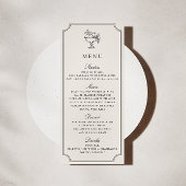 Modern Ivory Double Frame Elegant Wedding Menu Kaart