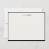 Modern Ivory Elegant Black Border Note Card Kaart (Voorkant)
